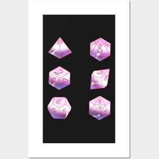 Pastel gender fluid dice set Posters and Art